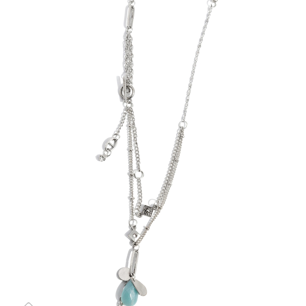Silver and Blue Pendant Necklace Sahara Shelter Turquoise Santa Fe Fashion Jewel